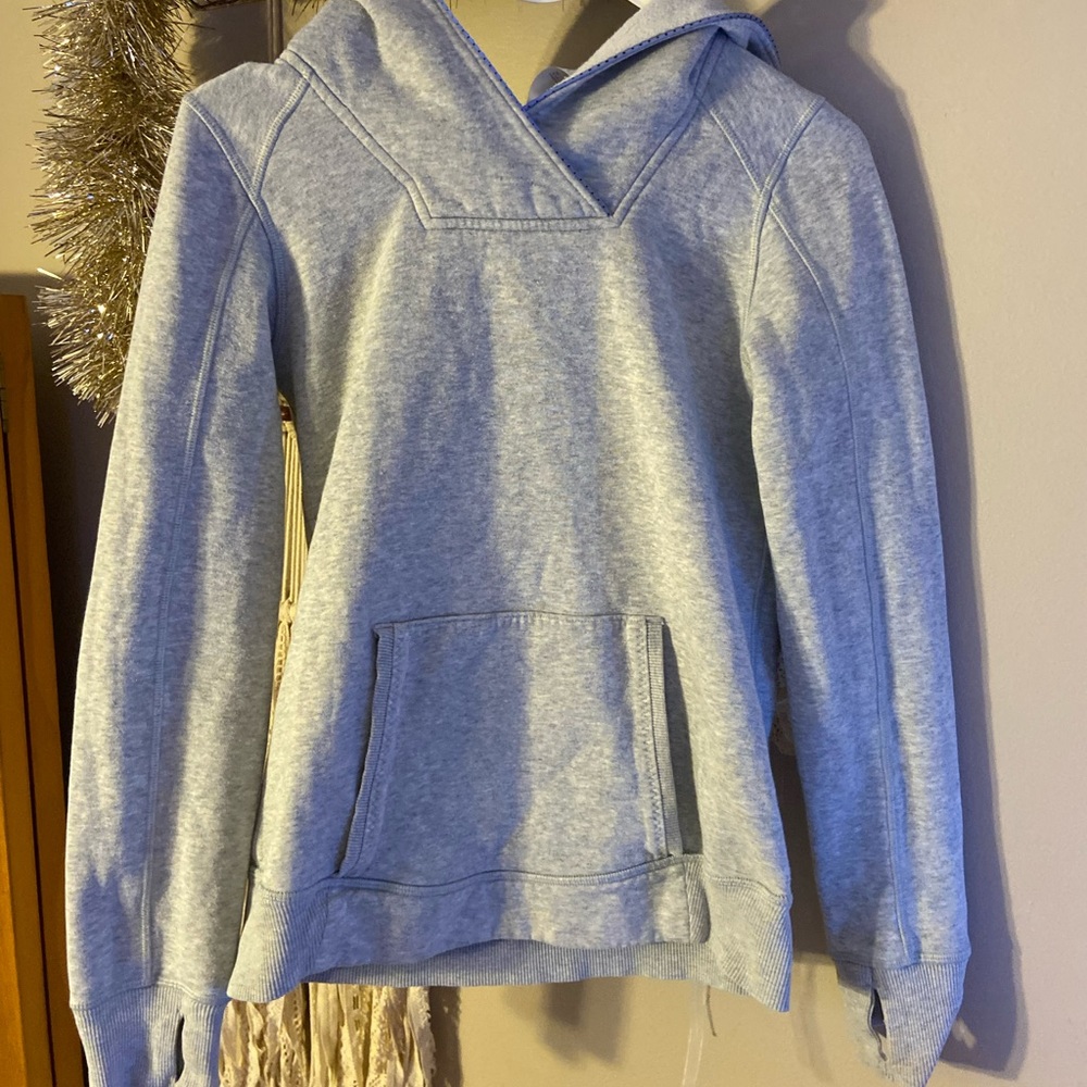 Light grey Lululemon by ivivva sweatshirt. size kids 12 fits bigger